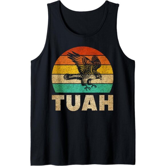 Vintage Hawk Tuah Hilarious Joke Adult Humor Gag Meme Funny Tank Top - Picture 1 of 1